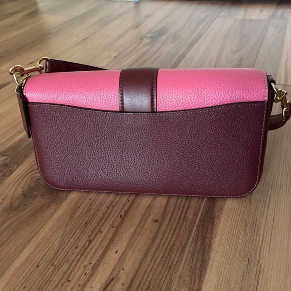 Coach Georgie Colorblock Shoulder Bag in Chalk/Confetti Pink Multi - Picture 2 of 8